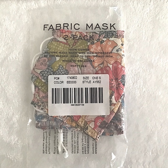 J. CREW Liberty Florals Ruffle Trim Two Nonmedical Face Masks NWT - Picture 7 of 7
